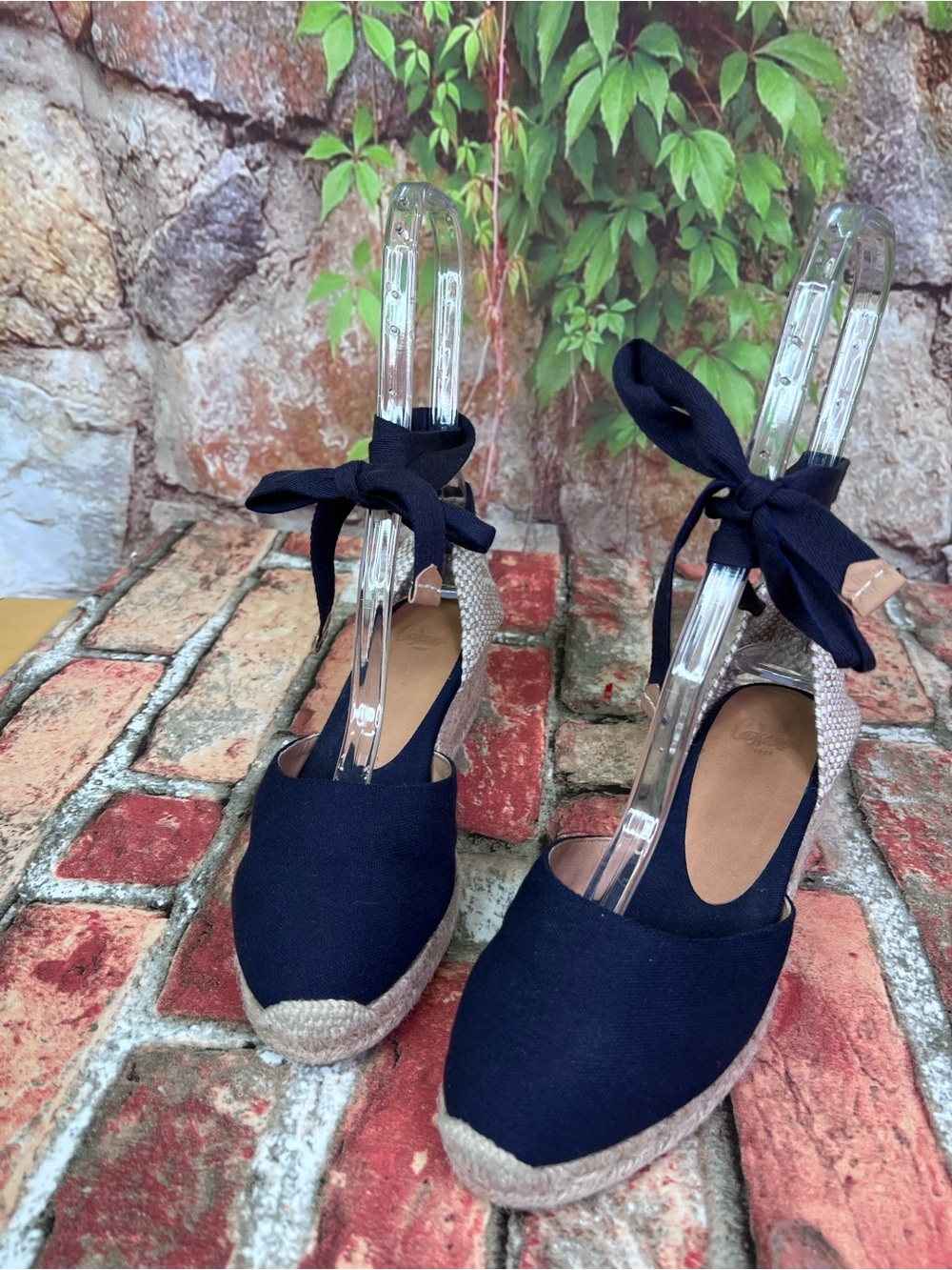 CASTANER Navy and Tan Jute Ankle Tie Nautical Resortwear Espadrilles, 38 - Picture 4 of 11
